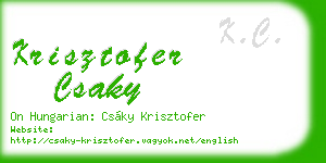 krisztofer csaky business card