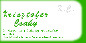 krisztofer csaky business card